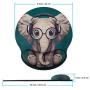 Marphe Mouse Pad with Wrist Support Green Pattern Headset Music Elephant Mousepad Non-Slip Rubber Gaming Wrist Rest Mouse Pads for Computers Laptop