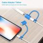 Fintie 3 Pieces Bundle Compatible with Apple Pencil Cap Holder, Nib Cover, Adapter Tether for Apple Pencil 1st Generation, iPad 10.2, iPad 9.7, iPad Air 3rd Gen/iPad Pro 10.5 Pencil, Blue