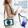Galaxy Tab A7 Case SM-T500/T505/T507 for Kids | Herize Three Layer Armor Drop Protection Case with Screen Protector 360 Rotating Stand Hand Strap Shoulder Strap for Samsung Tab A7 10.4 inch | SkyBlue