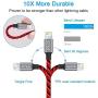 iCrius iPhone Charger Cable, [MFi Certified] 6ft Led Light Up Visible Flowing Lightning Cable Fast Charging Syncing Cord Compatible with iPhone 11 Pro Max XS XR X 8 7 Plus 6S 6 SE 5S and More(Red)