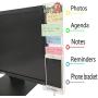 Quadow Monitor Message Board/Computer Monitors Side Panel/Notes Memo Board Message for Monitors,1Set (Left & Right) (with Phone Holder)
