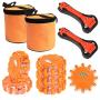 SHINESTAR 6-Pack Roadside Safety Discs, LED Road Flares with Safety Hammer, Batteries and Storage Bag included, Flare Kit Emergency for Vehicles, Truck, Car