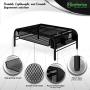 NEATERIZE Monitor Stand for Desk - Metal Monitor Stand Riser and Laptop Desk Stand with Organizer - Desktop Computer Stand and Monitor Riser Stand for Desk with Drawer - Improves Airflow - (Black)