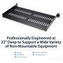 StarTech.com 1U Vented Server Rack Cabinet Shelf - 10in Deep Fixed Cantilever Tray - Rackmount Shelf for 19'' AV/Data/Network Equipment Enclosure with Cage Nuts & Screws - 44lbs capacity (CABSHELFV1U)