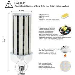 100W LED Corn Cob Light Bulb,400 Watt Metal Halide HPS Mercury Vapor CFL HID lamp LED Replacement,5000K E39 Mogul Base,for Street and Area Lighting Bay Light Fixture Wearehouse Workshop Garage Gyms