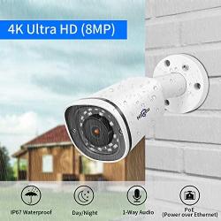 Hiseeu 4K PoE Security Camera System, 8CH 8MP Home Surveillance NVR System with 3TB HDD, 4Pcs 4K IP Wired Camera with Night Vision for Indoor Outdoor Security, 30 Days Video/Audio Loops Recording