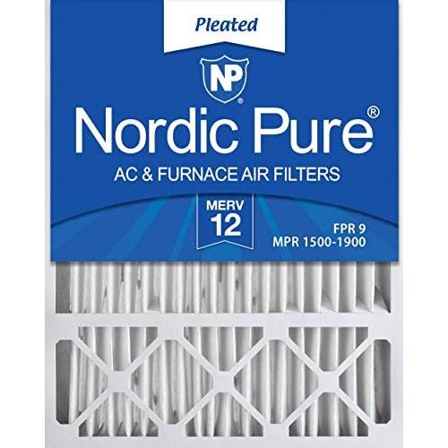 Nordic Pure 20x25x5 MERV 12 Pleated Honeywell Replacement AC Furnace Air Filters 2 Pack