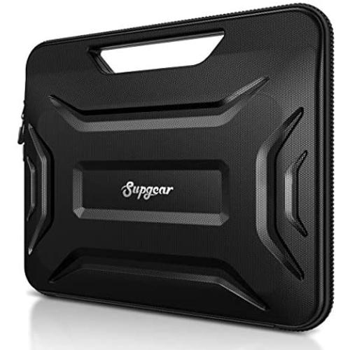 SUPGEAR Laptop Sleeve Case with Handle for 13-13.3 Inch Notebook, Shockproof Waterproof Computer Bag Protective Compatible for MacBook Pro, MacBook Air, Notebook, Microsoft Surface(Black2)