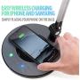 Architect Desk Lamp Wireless Charger - OTUS Adjustable Tall Swing Arm Drafting Table Light for Office Bright 10W LED Task Lighting Station with Charging pad for iPhone - Stepless Dimmer 3 Color Modes