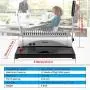 Binding Machine, 21-Holes, 450 Sheets, Comb Binding Machine with Starter Kit 100 PCS 3/8 Comb Binding Spines, Comb Binding Machine Perfect for Letter Size, A4, A5 or Smaller Sizes Office Documents