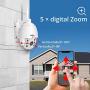 3MP HD Outdoor Wireless Security Camera,Pan Tilt Zoom (5X Digital) 2K,Two-Way Audio,IP66 Waterproof,Motion Detection,with Floodlights Color Night Vision,Compatible Hiseeu Wireless Camera System