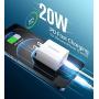USB C Charger, CHOETECH 2-Pack PD Fast Charger 20W Type C Power Delivery 3.0 Wall Charger Compatible for iPhone 12/12 Pro Max/12 Pro/12 Mini/11 Pro Max/SE/XS/XR/8, iPad Pro, Galaxy S20/S10, Pixel 5/4