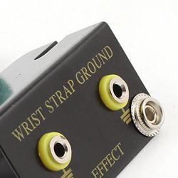 FEITA L Shaped Anti Static Socket Ring Ground Connector with 5.5ft Green Terminal Cable for ESD Wrist Strap Grounding