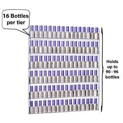 AMT Acrylic Nail Polish Racks for The Wall. Clear Nail Polish Display. Young Living Essential Oils Organizer. Holds up to 96 Btls. Plus a Microfiber Cloth for Cleaning Purposes (6 Tier /2 Pack)