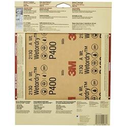 3M Wetordry Sandpaper, 9-in by 11-in, Super Fine 400 Grit, 5-Sheets (9085NA)