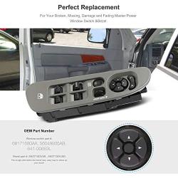 BASIKER Master Power Window Switch and Bezel, Driver& Passenger Window Switch Bezel Replacement for 2002-2010 Dodge Ram 1500/2500/3500, Taupe