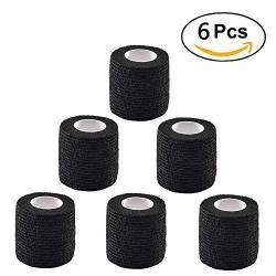 ESKONI Tattoo Grip Cover Wrap - Romlon 6pcs Disposable Cohesive Tattoo Grip Wrap Self Bandage Wrap Elastic Tattoo Grip Tape Tube for Tattoo Machine Tattoo Grip Accessories Sports Tape Cover