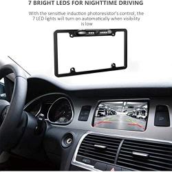 License Plate Frame Backup Camera Night Vision Car Rear View Camera 170° Viewing Angle Waterproof High Sensitive Universal 7 Bright LED Reversing Car Camera Upgrade Version