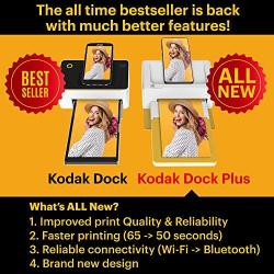 Kodak Dock Plus Portable Instant Photo Printer, Compatible with iOS, Android and Bluetooth Devices Full Color Real Photo (4”x6”), 4Pass & Lamination Process, Premium Quality - Convenient and Practical