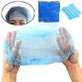 200PCS Hair Caps for Hospital Salon Spa Catering Disposable Bouffant (Hair Net) Caps, Hair Head Cover Net Non-Woven Elastic Hats Rib Bar Cap for Labs, Industry, Food Service