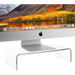 Homeries Acrylic Monitor Stand (3.7 Inches High) | Universal Computer Riser for Home, Office, Business, Desk, Gamers | Multi Media Platform Lift for Laptop, Printer, TV Screen, PC |Extra Storage Space