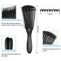 Emoly 2 Pack Detangling Brush for Natural Hair-Detangler for America 3a to 4c Kinky Wavy, Curly, Coily Hair, Detangle Easily with Wet/Dry (Black)