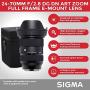 Sigma 24-70mm f/2.8 DG DN Art Zoom Full Frame Sony E-Mount Lens with LaCie Rugged Mini 1TB Hard Drive and 64GB SD Card Bundle (3 Items)