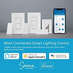 Lutron Caseta Smart Start Kit, Dimmer Switch with Smart Bridge and Wall Mount Pico Adapter, Works with Alexa, Apple HomeKit, and the Google Assistant | P-BDG-PKG1W-A | White
