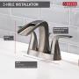 Delta Tolva 4 in. Centerset 2-Handle Bathroom Faucet in Stainless