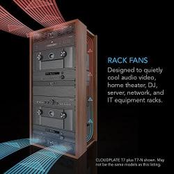 AC Infinity CLOUDPLATE T2, Rack Mount Fan 1U, Top Exhaust Airflow, for cooling AV, Home Theater, Network 19” Racks