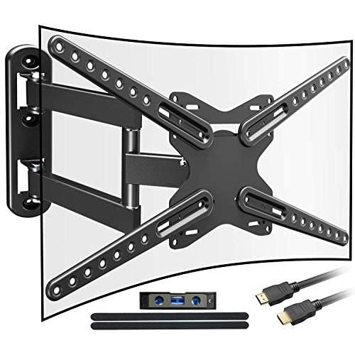 Everstone Heavy Duty Single Stud TV Wall Mount Bracket for Most 32-80 Inch LED,LCD,OLED,Plasma Flat Screen,Curved TVs,with Full Motion Articulating Arm,Up to VESA600x400 and 110lbs