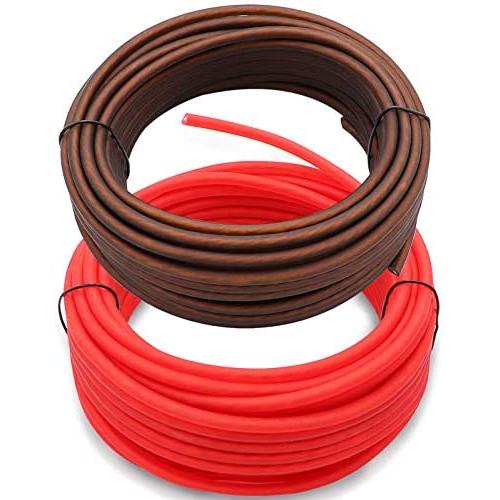 Welugnal 10 Gauge 41ft Brown and 41ft Red Power/Ground Wire True Spec and Soft Touch Cable for Car Amplifier Automotive Trailer Harness Wiring