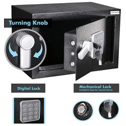 Home and Office Electronic Safe Box with Keypad & Keys, Money Lock Boxes, Safety Boxes for Home, Office, Hotel Rooms,Business, Jewelry, Gun, Cash, Steel Alloy Drop Safe 9.85 x 13.75 x 9.85 inches