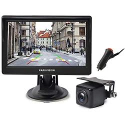 PARKVISION Wired Backup Camera Kit,AHD 720P reversing backup camera with 5IPS Screen monitor visable from every angle,IP68 Waterproof Night Vision rear front view camera for Pickups,Trucks,RVs,Vans.