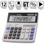 Desk Calculator, Standard Function Desktop Calculator Solar Battery Dual Power Handheld Calculator 12-Digit Large LCD Display & Big Button