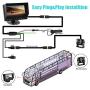 HD Backup Camera System Heavy Duty Back up Camera Monitor Kit 71080P Reversing Monitor IP69k Waterproof Rear View Camera Full Colored Night Vision Bus Truck Van/Semi-Trailer/Box Truck/RV Rear View