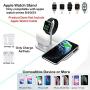BNCHI 3 in1Metal Wireless Charging Station Dock,Charging Stand for Airpods and iWatch6/5/4/3/2/iPhone 12/12 Mini/12 Pro Max/11/11 pro/X/XS/XR/Xs Max/8/8 Plus（Include QC3.0 Adapter）(Matte Silver)