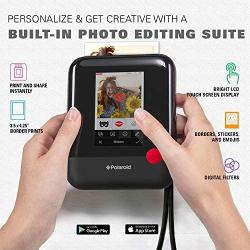 Polaroid WiFi Wireless 3x4 Portable Mobile Photo Printer (Black) with LCD Touch Screen, Compatible w/ iOS & Android