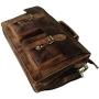 Cuero Retro Buffalo Hunter Leather Laptop Messenger Bag Office Briefcase Travel Bag (Rich Brown)
