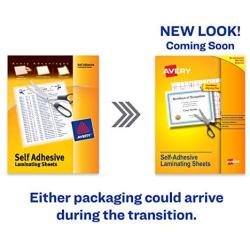 Avery Self-Adhesive Laminating Sheets, 9'' x 12'', Permanent Adhesive, 10 Clear Laminating Sheets (73603)