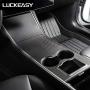 LUCKEASY Car Central Control Panel Protective Patch for Tesla Model 3 2017-2020 Real Carbon Fiber (Matt) 3pcs/Set