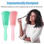 Emoly 2 Pack Detangling Brush for Natural Hair-Detangler for America 3a to 4c Kinky Wavy, Curly, Coily Hair, Detangle Easily with Wet/Dry (Green& Pink)