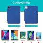 ESR Rebound Magnetic Smart Case for iPad Pro 12.9'' 2020/2018, Convenient Magnetic Attachment [Supports Pencil Pairing & Charging] Smart Case Cover Auto Sleep/Wake Trifold Stand Case - Navy Blue