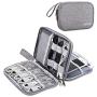 JINFIRE Electronics Organizer Travel Cable Organizer Waterproof Portable Electronics Accessories Case Gadget Bag for 7.9'' IPad Mini, Chargers, Cord, Phone, USB, SD Card,Gray
