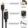 Moread Mini DisplayPort to DisplayPort Cable, 6 Feet, Gold-Plated Thunderbolt to DisplayPort (4K@60Hz, 2K@144Hz) Mini DP to DP Display Cable - Black