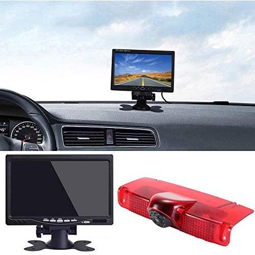 Navinio New Version Car Third Roof Top Mount Brake Lamp Camera Brake Light Rear View Backup Camera+7'' LCD Car Dashboard Color Monitor for Chevrolet Express GMC Savana Vans Exporer Vans Cargo
