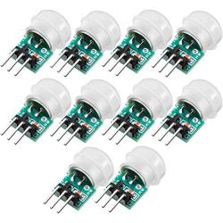 Weewooday 10 Pieces AM312 Mini Human Sensor Module IR Pyroelectric Infrared PIR Motion Sensor Detector Modules DC 2.7V to 12V, Working Temperature Minus 20 Degrees Celsius to 60 Degrees Celsius