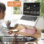 Laptop Stand for Desk - Adjustable Height Laptop Holder, Aluminum Laptop Riser with Heat-Vent, Computer Stand Compatible with All HP, Dell, MacBook Laptop (Rose Gold)
