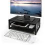 Simple Trending 2-Tier Monitor Stand Riser, Metal Desk Organizer Stand with Anti-Slip Suction Cup for Laptop, Computer, iMac, Pc, Printer, Black