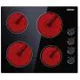 Electric Cooktop, Built-in Ceramic Cooktop Hard Wired, 220-240V Electric Stove Top with 4 Burners, 9 Heating Level, Knob Control, Auto Shut Down Protection